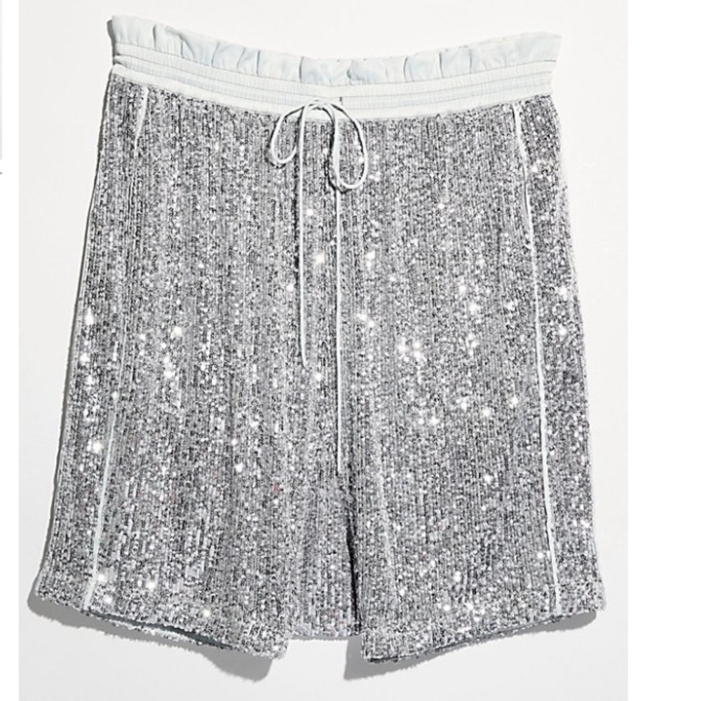 NWT Free People Fiancé Sequin My Way Harem Shorts Size Small